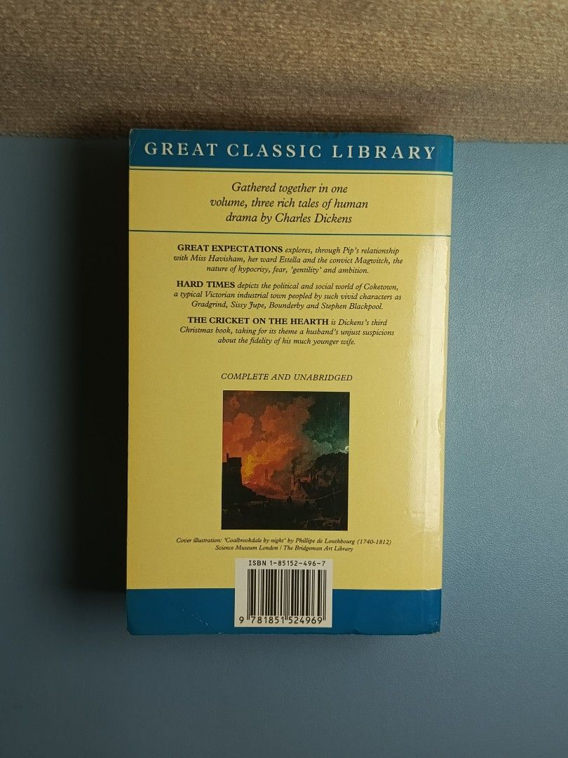 Charles Dickens Great Classic Library Preloved Book (Category: Storybooks) located in Cebu City. Submitted by shibarena (Listing ID 1437013109, Image 2). Description: - Includes three novels by Charles Dickens: 'Great Expectations,' 'Hard Times,' and 'The Cricket on the Hearth' - Published by Chancellor Press - Complete and unabridged edition.