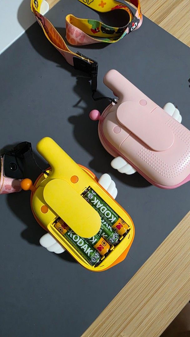 Children Toy Walkie Talkie (Category: Kids Toys) located in Manila. Submitted by reilsel (Listing ID 1436914332, Image 3). Description: Used like new walkie talkie Need 4xAAA batteries to work (not included) With call/ring button Long press to power on/off Short press to change channel and mute adjustment Scroll button for adjustment of volume, channel, mute, CAC With push to talk butto n.