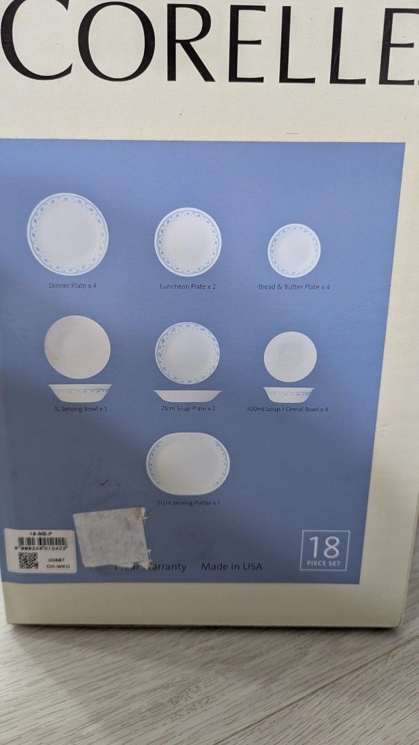 Corelle Morning Blue 18-Piece Dinnerware Set449554497678888961