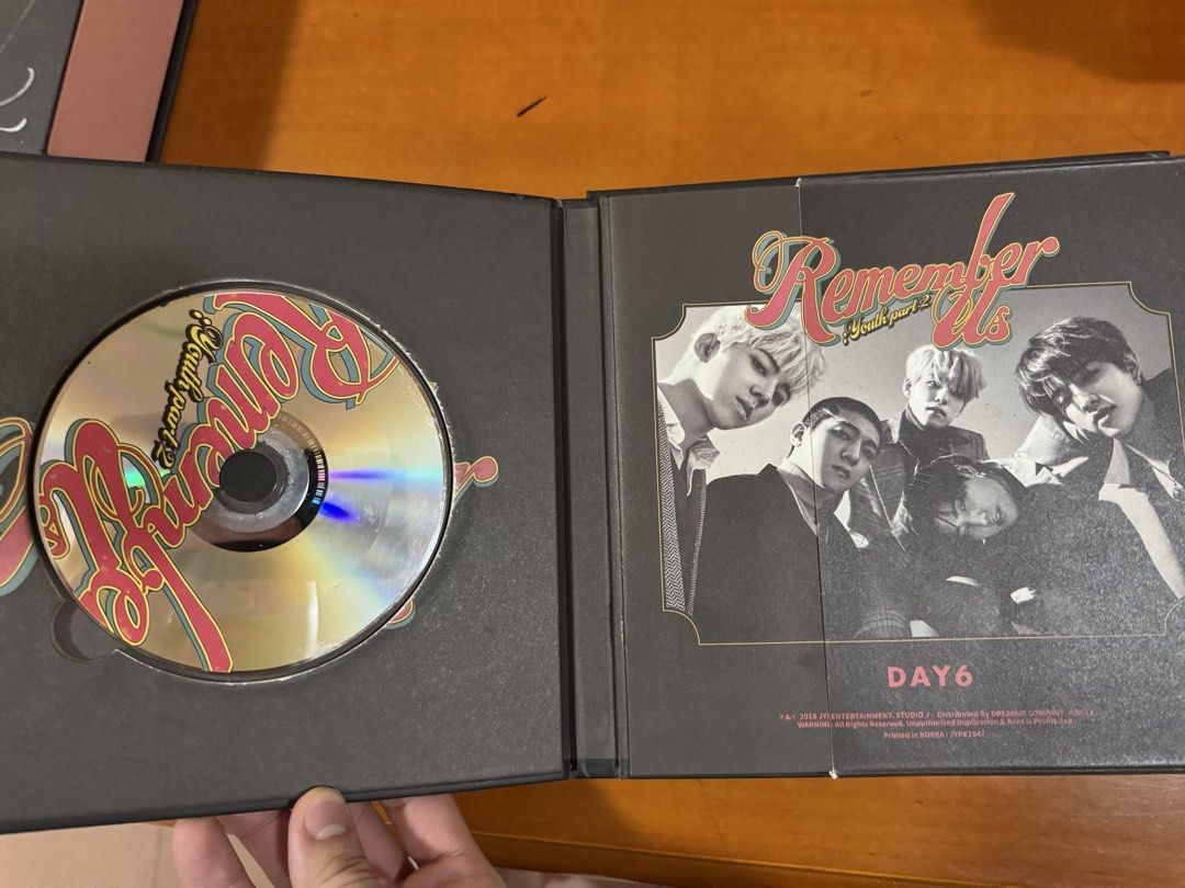 Day6 Remember Us: Youth Part 2 Album (Category: CDs & DVDs) located in Manila. Submitted by pattjdc (Listing ID 1436852239, Image 3). Description: Hello! I'm selling some albums na hindi nabenta ng sister ko dati sa online store niya, kaya mura nalang yung benta dito. All of the inclusions are in the photos. Issue: Medyo luma and naiwan lang sa storage, so may onting dumi and blemishes siya. RFS: Decluttering Price: 150 If you have any questions,