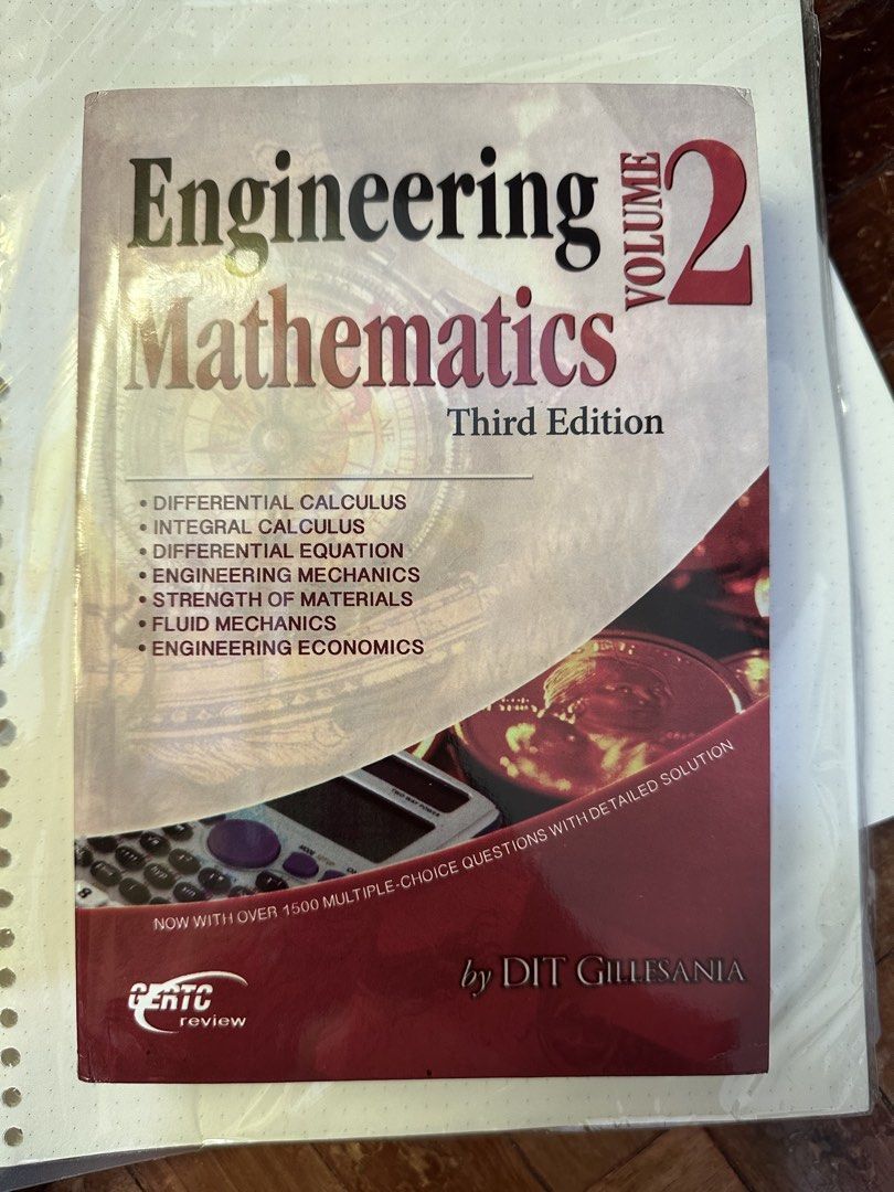 Engineering Books (Category: Textbooks) located in Dasmarinas. Submitted by cookie.dough88 (Listing ID 1436891282, Image 3). Description: - Engineering Mathematics Vol. 1 & 2 (Third Edition) by DIT Gillesania - Structural Analysis (Theory of Structures) by Besavilla - NEVER USED.