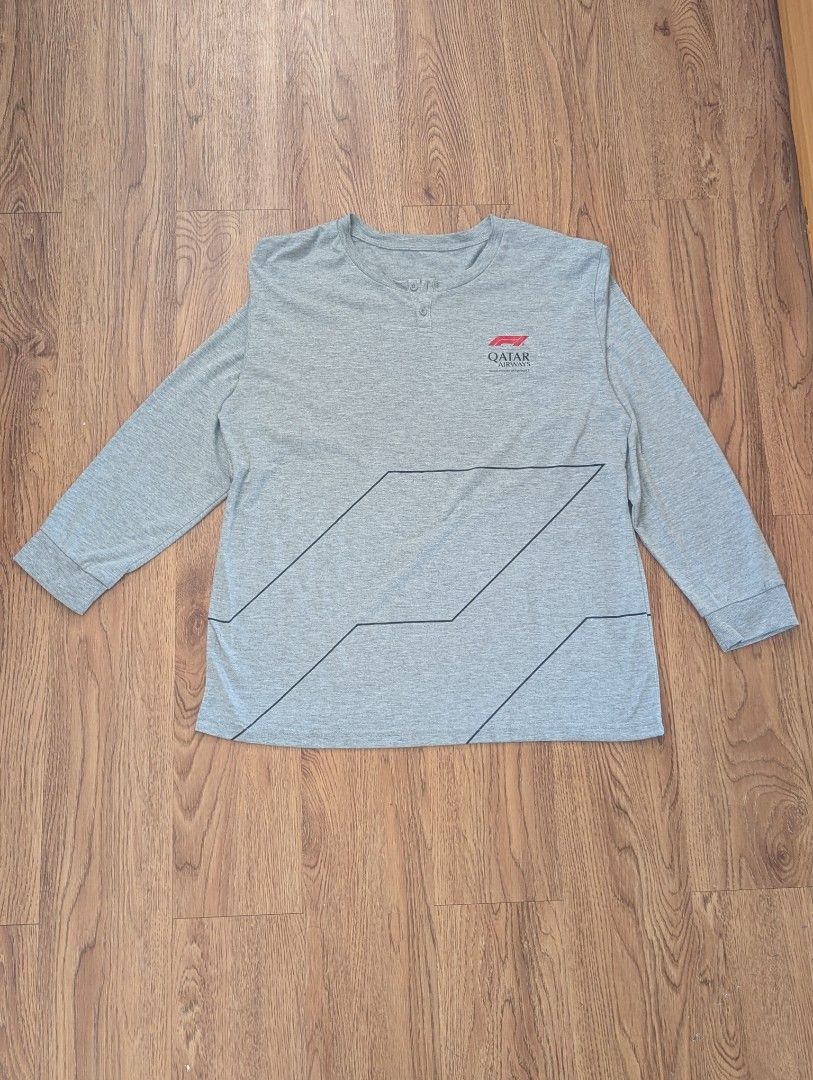 F1 Qatar Gray Henley Long sleeve (Category: Tshirts & Polo Shirts ) located in Manila. Submitted by fromsiah (Listing ID 1436852803, Image 2). Description: Pre-owned F1 Qatar Gray Henley Long sleeve SIZE: Medium DIMENSIONS: Width - 22in Length - 28in CONDITION: 9/10 Color may vary due to lighting.