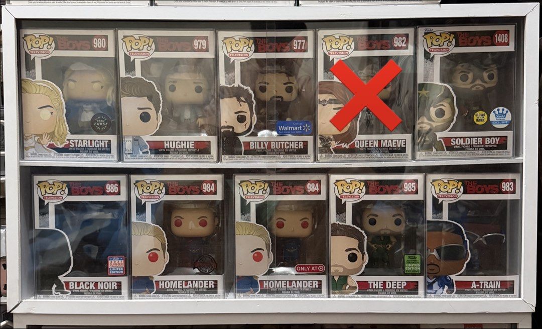 Funko Pop: The Boys & The Seven (Category: Designer & Blind Box Toys) located in Quezon City. Submitted by tokyobailey (Listing ID 1436902387, Image 1). Description: FS/FT: Funko Pop - The Boys Homelander Target - 3500 Homelander SE - 2000 The Deep Shared - 1950 Billy Butcher Walmart - 2700 Starlight Chase 1700 Soldier Boy FSE - ❌ Black Noir - 1350 A-Train - ❌ Hughie - ❌ First to pay gets the item Reservation = 50% of stated price (non-refundable