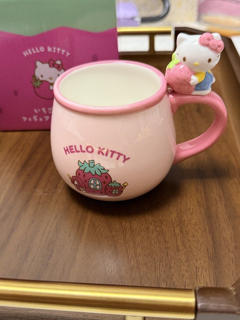 Hello Kitty  Pink Straw Ceramic Mug - Japan Authentic449976302767319040