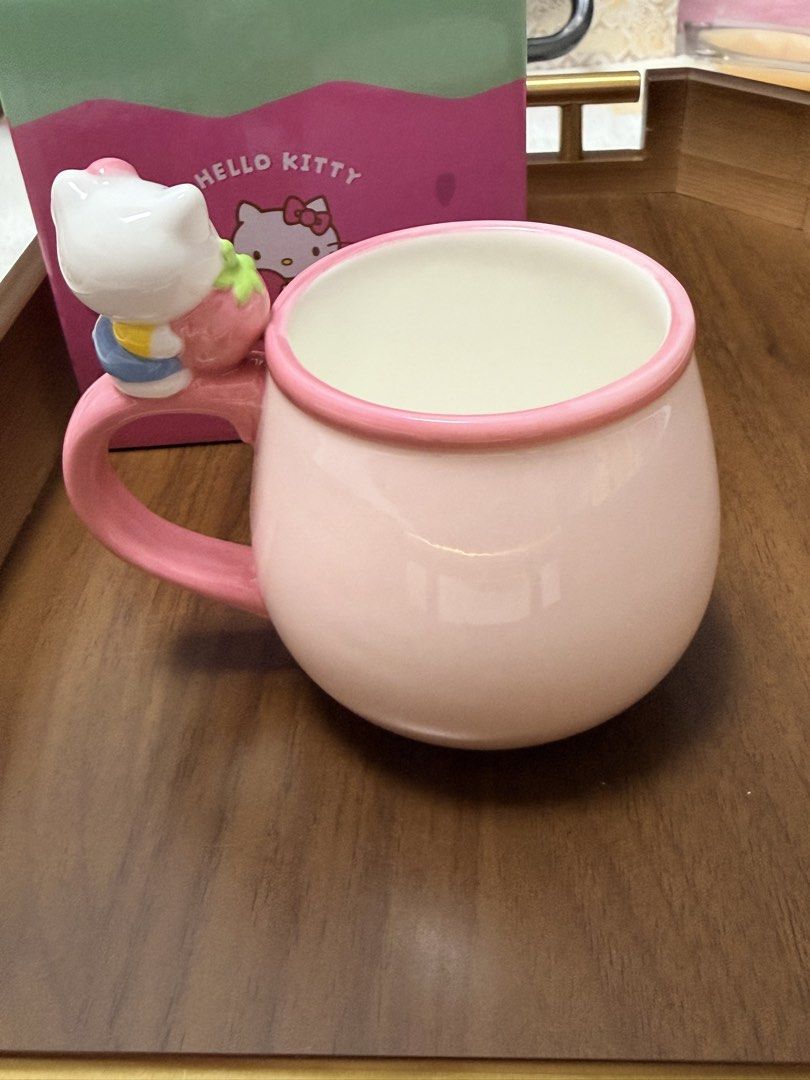 Hello Kitty  Pink Straw Ceramic Mug - Japan Authentic449976302767319041