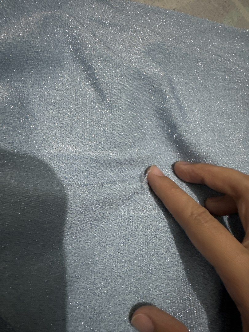 H&M DIVIDED BLUE GLITTER DRESS (Category: Dresses) located in Quezon City. Submitted by jo.1216 (Listing ID 1436962373, Image 3). Description: H&M Blue Glitter Dress Wore once Has runs please see 3rd and 4th pic. Barely noticeable when worn. Dont want to cut it lang Bought for 700php.