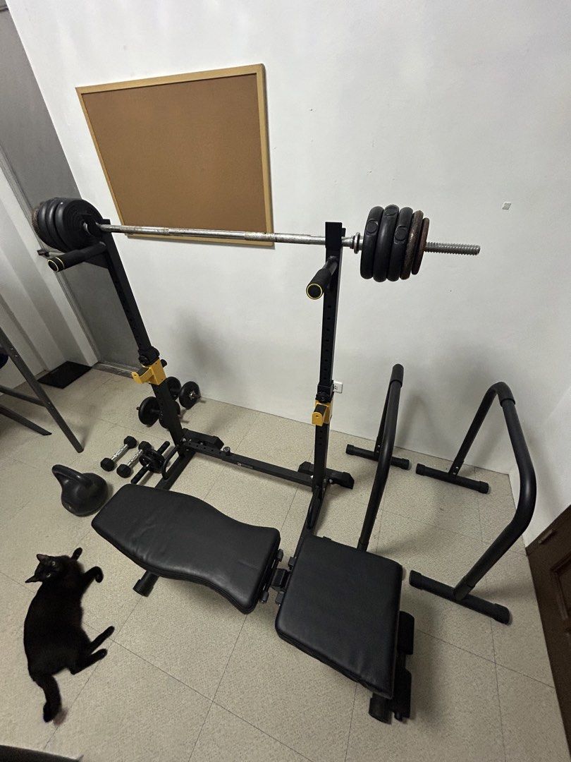 Home Gym Equipment (Take All) (Category: Weights & Dumbbells) located in Caloocan City. Submitted by twinklemndz_ (Listing ID 1436965828, Image 2). Description: FOR SALE: Home Gym Equipment Set (Take All) Includes: • Gymnastic Pull-Up Rings • Parallel Bars • Metal Standard Long Barbell Bar (150 cm) • Multifunctional Barbell Rack Stand • Multicoated Kettlebell (10kg) • Push-Up Board • Adjustable Bench Press Seat (SOLD) • Weight Plates (20kg total)