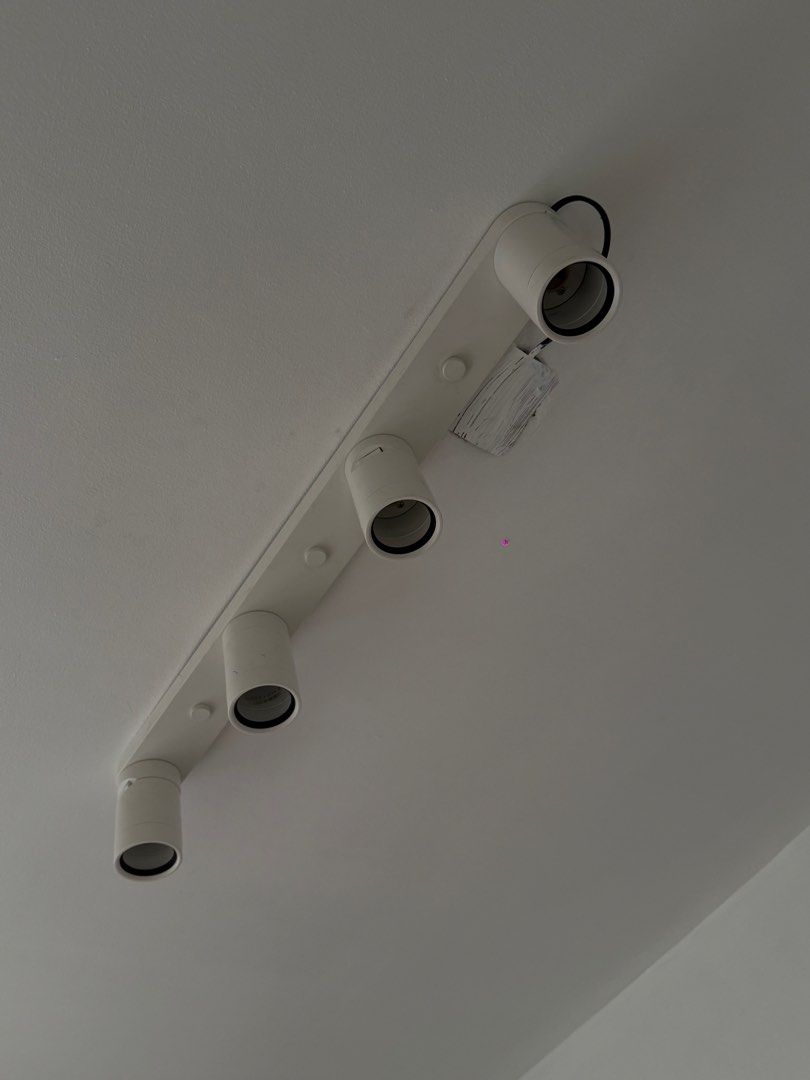 IKEA NYMÅNE Ceiling Light with 4 Spotlights (Category: Lighting) located in Manila. Submitted by penelope011 (Listing ID 1436913504, Image 1). Description: - IKEA NYMÅNE ceiling light - Four adjustable spotlights - Sleek, modern white design - Ceiling mountable.