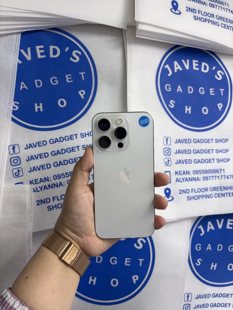 Iphone 15 Pro 512gb 97% batt JP FU No issue (Category: iPhone 15 Series) located in San Juan City. Submitted by javedsgadgetshop (Listing ID 1436946572, Image 1). Description: INSTALLMENT OPTIONS : SPAY LATER / GGIVES / CREDIT CARD! WE BUY AND SELL SO PWEDE MAGBINTA OR SWAP ! Quick Specs : 39,999 💵 Iphone 15Pro •512gb •JP Variant •97% batt health •Factory Unlock •95% Smoothness •No hidden issue | No Repaired •100% Authentic | Not Refurbished •w/