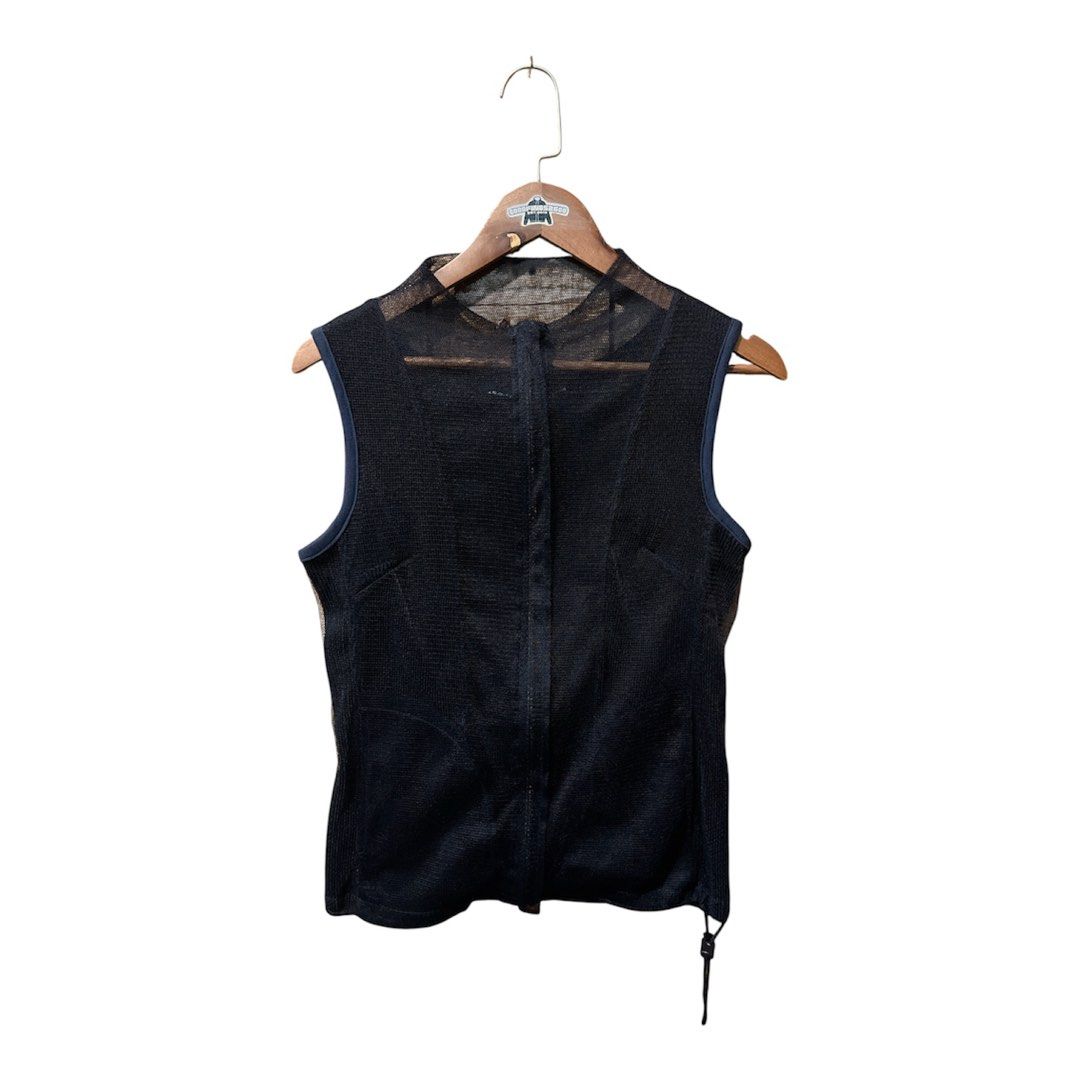 I.S.O Mesh Pleated Zip Vest for Her (Category: Vests) located in Baguio. Submitted by goodfinds2600v2 (Listing ID 1436834074, Image 1). Description: Size on tag: S fits S-M Dimensions: L-23 W-16.5 Description: womens Condition: Excellent Issue/s: — #vestforwomen #pleated #mesh #vest.
