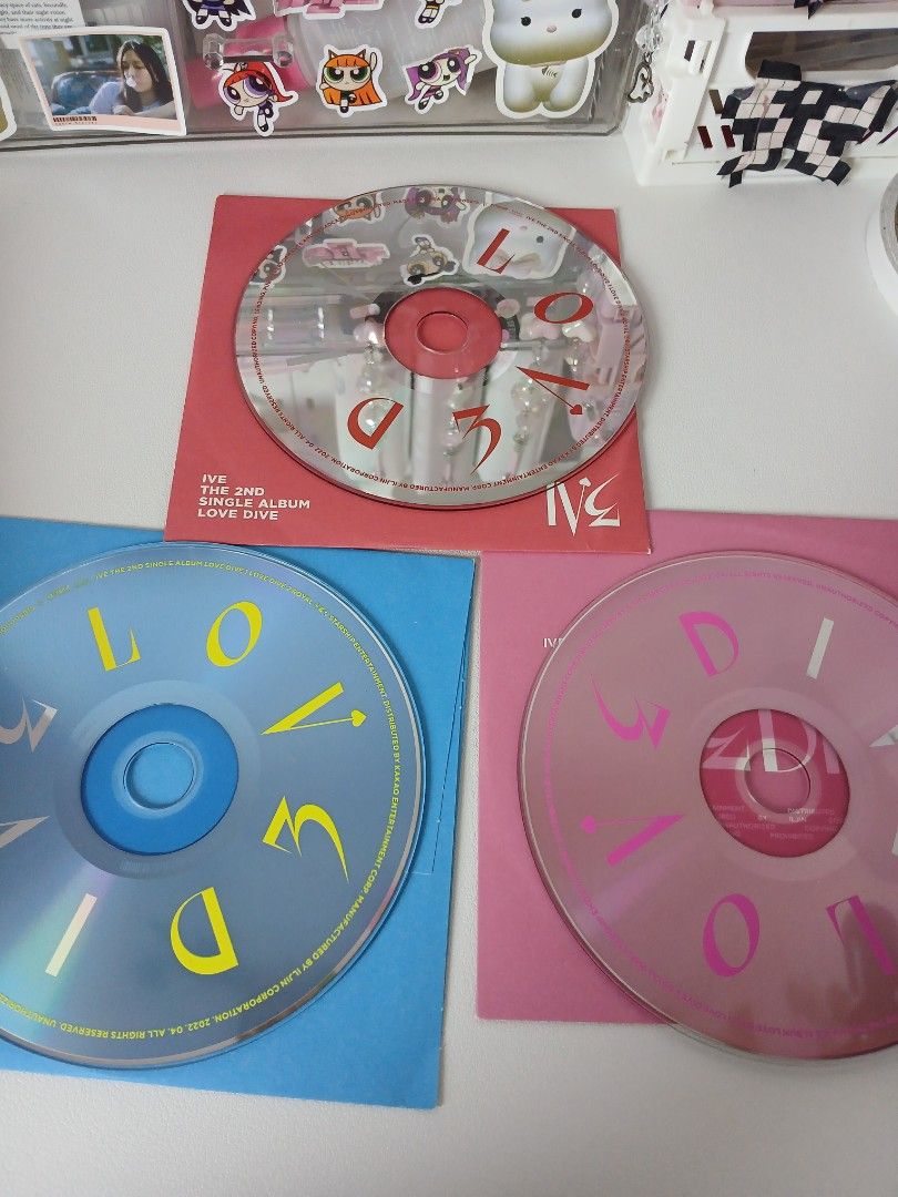IVE - LOVE DIVE Album UNSEALED with pcs (Category: CDs & DVDs) located in Mabalacat. Submitted by Jackikay.PreLoved (Listing ID 1436903796, Image 2). Description: - IVE LOVE DIVE album set Free shipping with freebies rfs quit ⚠️ NOT FOR SENSITIVE BUYERS ⚠️ Unsealed K-pop albums. Have defects, marks, or wear & tear. Some inclusions are missing already. What you see is what you get. Strictly for those who don’t mind flaws and incomplete sets..