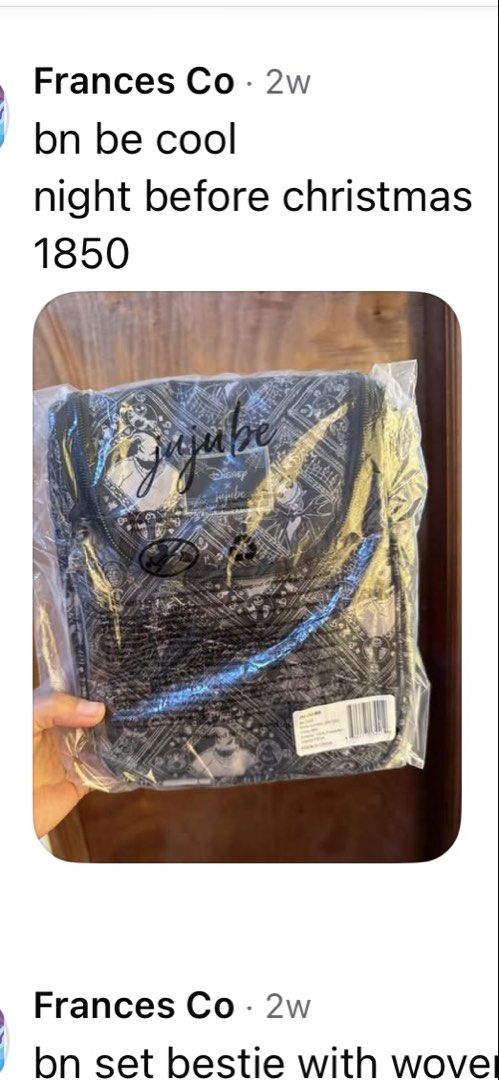 JuJuBe Zealous Night Before Christmas be cool (Category: Backpacks) located in Dagupan City. Submitted by francesco11 (Listing ID 1436996412, Image 1). Description: see description and prices per pic.
