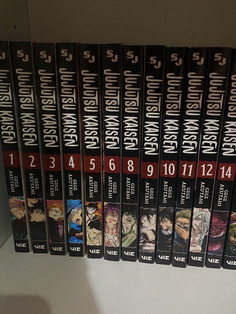 JUJUTSU KAISEN MANGA SET (Category: Comics & Manga) located in Bulacan. Submitted by sam.exe (Listing ID 1436926781, Image 1). Description: Selling AS SET ONLY!!!! - not for picky buyers but perfect for those who want to start a manga collection for an affordable price! - Set includes: 1,2,3,4,5,6,8,9,10,11,12,14 - will come with freebies! - condition varies. May have yellowing of pages since it’s rather old or have small dents. Pm for more info/
