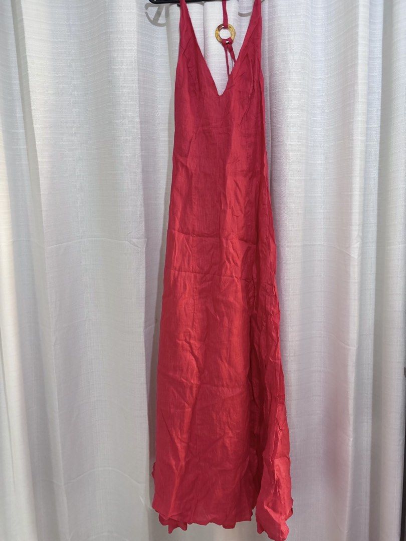 Kookai Red Maxi Linen Dress (Category: Dresses) located in Bulacan. Submitted by sum1scloset (Listing ID 1436885017, Image 2). Description: SERIOUS BUSINESS ONLY, PLEASE. THOSE WHO WILL WASTE MY TIME WILL BE BLOCKED. closet clean-up to create space for a more sustainable lifestyle 💟 • most pieces are in xxs–xs, with only a few in s • all items are well taken care of and properly stored — i treat my clothes like babies 🤭 • actual photos are alre