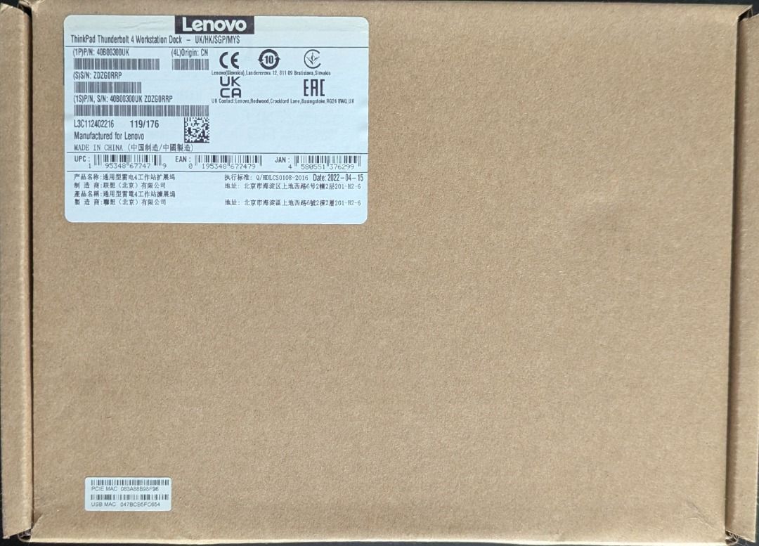 Lenovo ThinkPad Thunderbolt 4 Dock449493861275412481