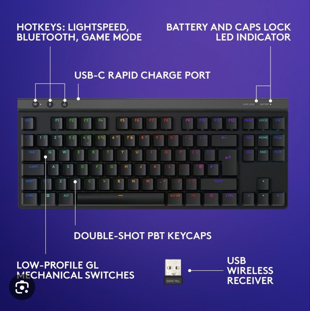 Logitech G515 TKL Wired Low Profile Gaming Keyboard449368579983943680