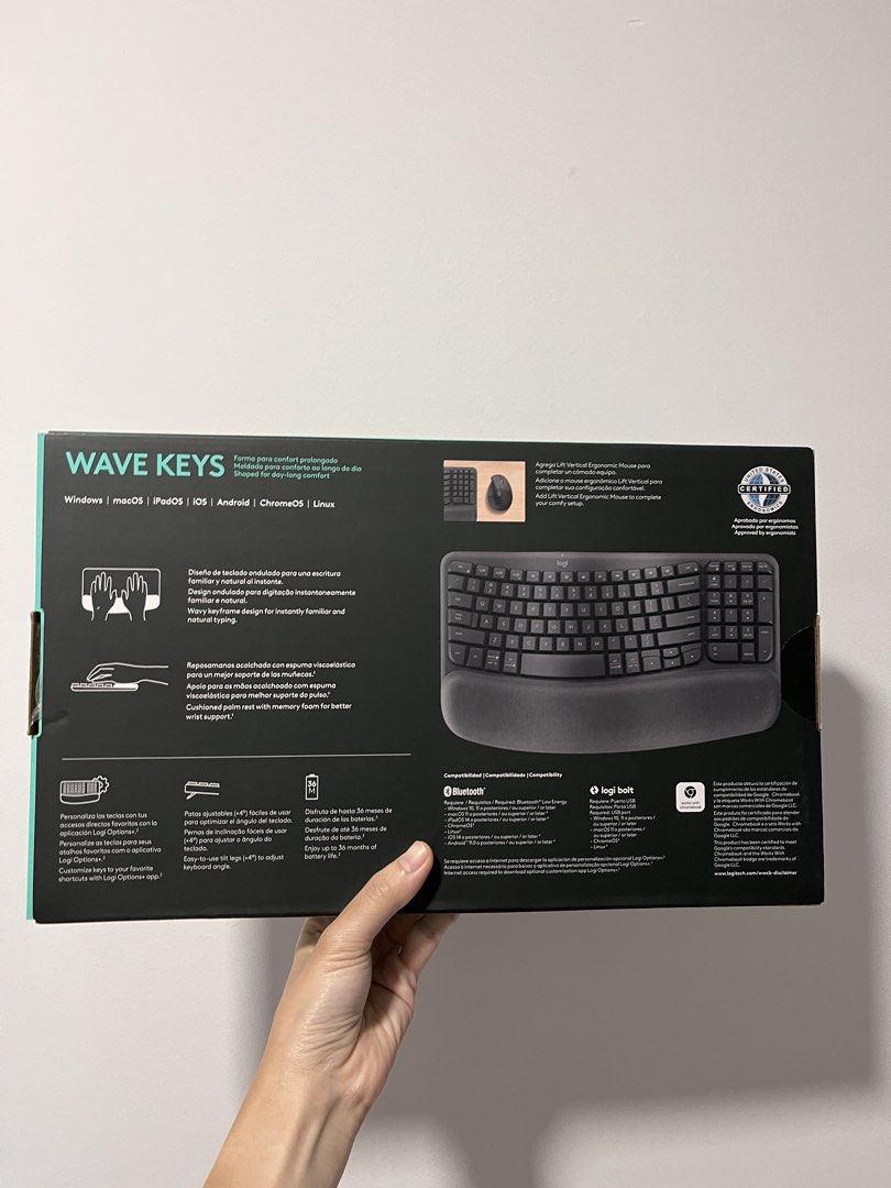Logitech Wave Keys Wireless Ergonomic Keyboard449703082428344321