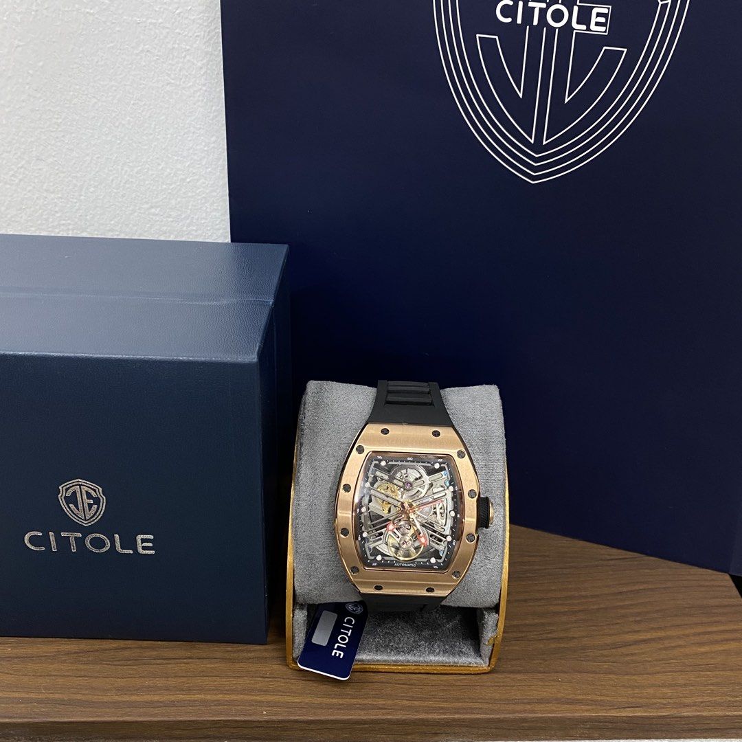 Mens Watch Skeleton Citole Automatic (Category: Men's Watches) located in Manila. Submitted by clean_dial (Listing ID 1436924922, Image 3). Description: Onhand with Box and Paper bag Automatic movement Skeleton Rubber Strap .