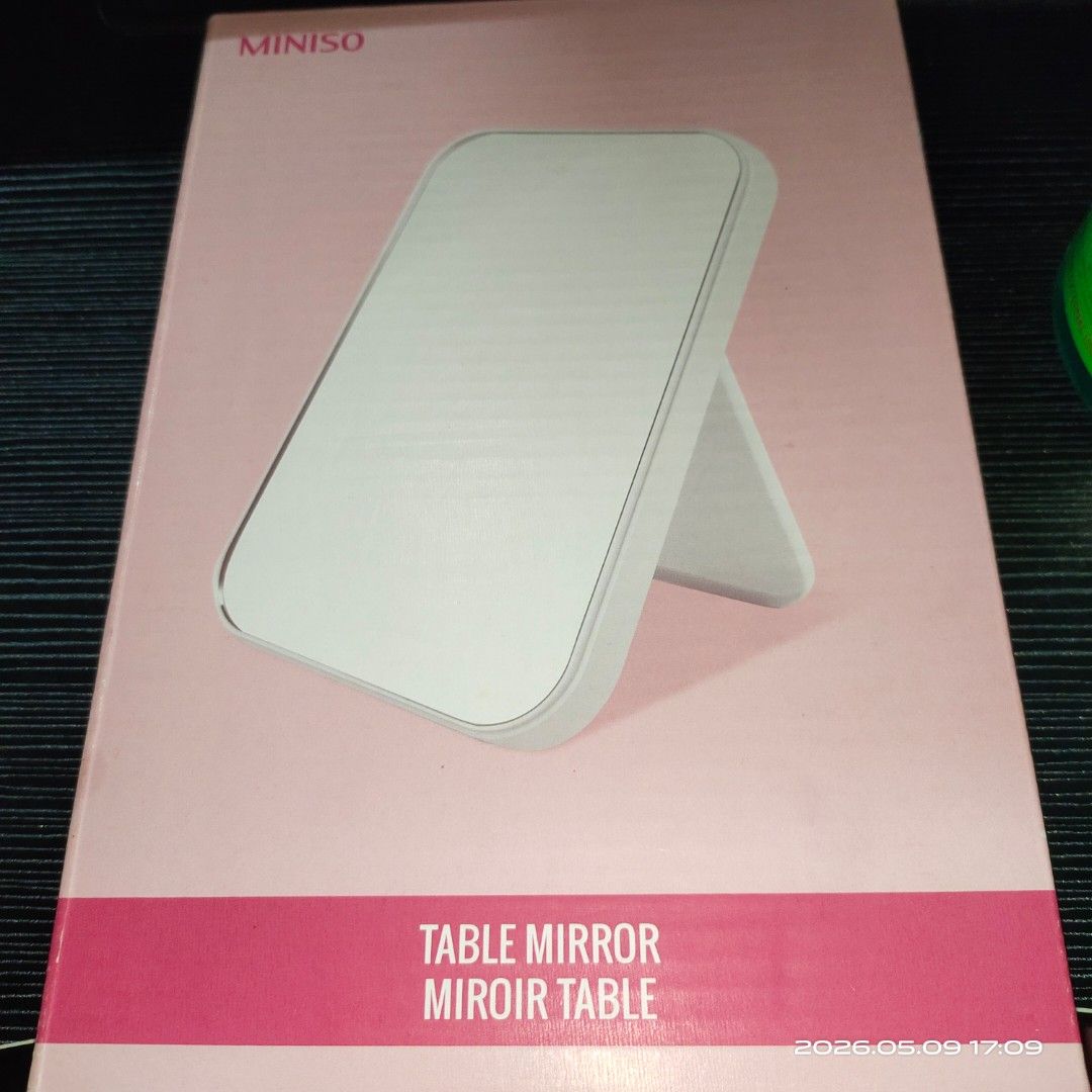 Miniso Table Mirror (Category: Mirrors) located in Manila. Submitted by jadesstora81476 (Listing ID 1436920824, Image 1). Description: Color White.