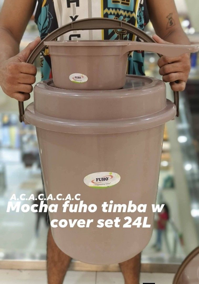 Mocha fuho timba w cover set (Category: Bathroom & Kitchen Fixtures) located in Manila. Submitted by yzcartph (Listing ID 1436901748, Image 3). Description: Mocha fuho timba w cover set 16 Liter 280 24liters 360.