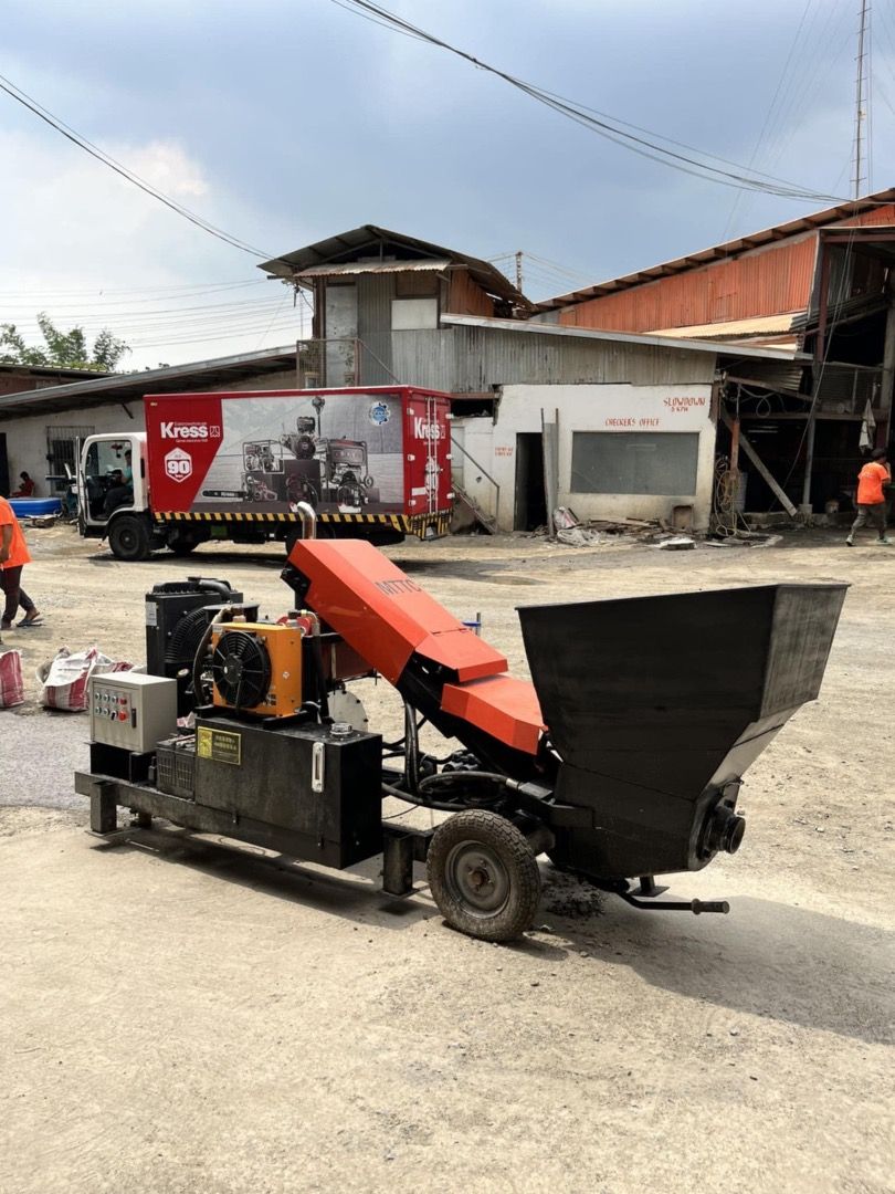 MTTC MINI PUMPCRETE MACHINE (Category: Construction Tools & Equipment) located in Caloocan City. Submitted by sanaliindustrialsales (Listing ID 1329081394, Image 2). Description: MTTC MINI PUMP CRETE MACHINE with DIESEL ENGINE 70HP 🛑Transport Capacity: 6-12 cubic meter 🛑Max Aggregate Size: 1-3cm 🛑Max Pump Distance: Vertical 15-45 / Horizontal 40-100 🛑Hopper Volume: .025 cubic meter 🛑Filling Height: 450mm 🛑Concrete Collapse: 180-220mm 🛑Weig