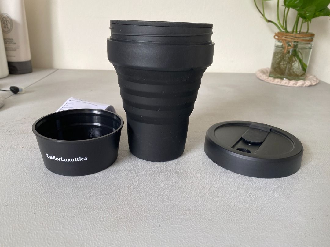 New Stojo Collapsible Coffee Cup 355mL - Black449455476137666564
