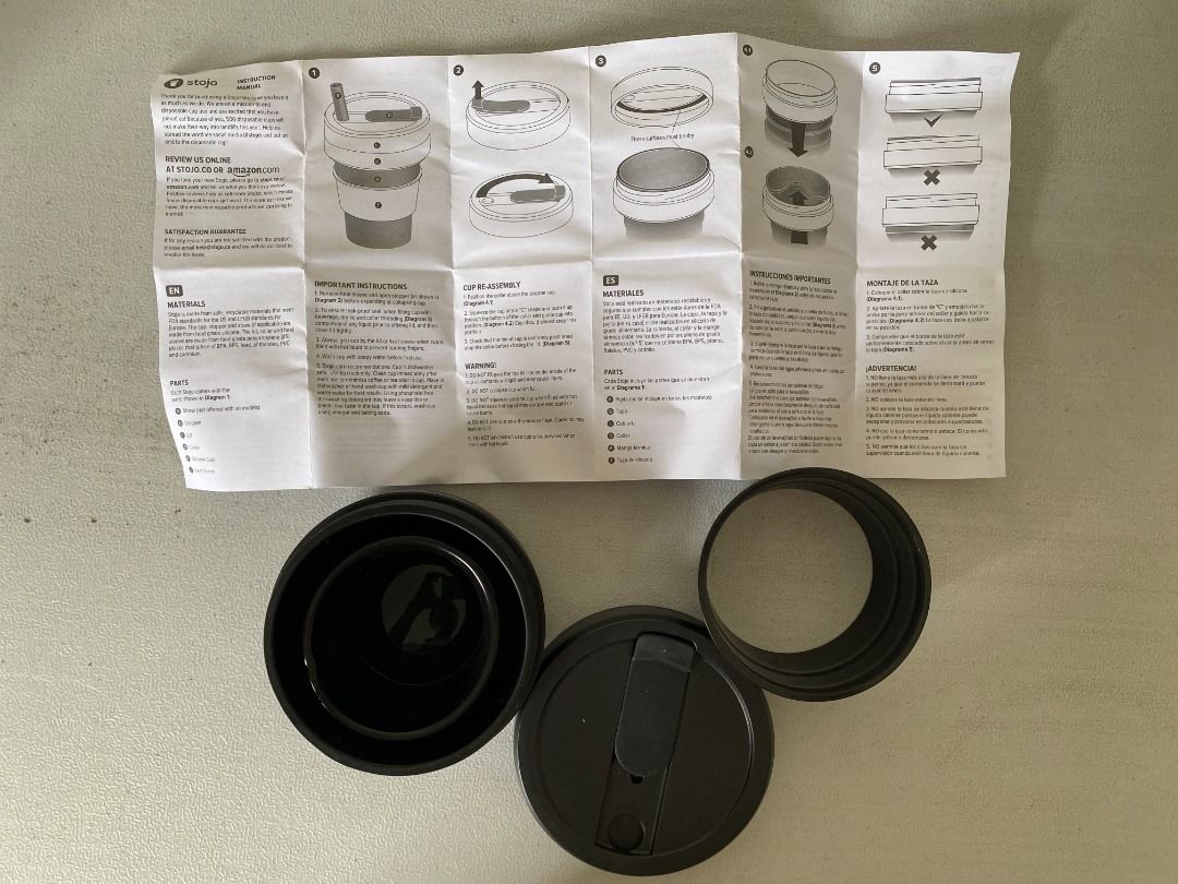 New Stojo Collapsible Coffee Cup 355mL - Black449455476137666562