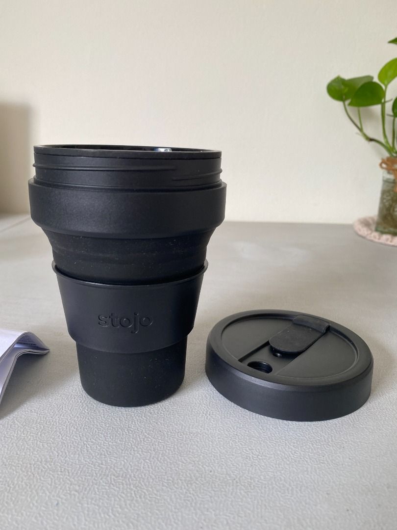 New Stojo Collapsible Coffee Cup 355mL - Black449455476137666560