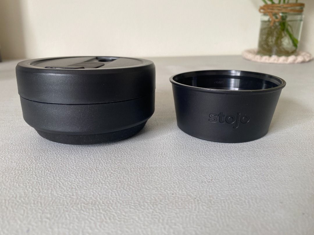 New Stojo Collapsible Coffee Cup 355mL - Black449455476137666561