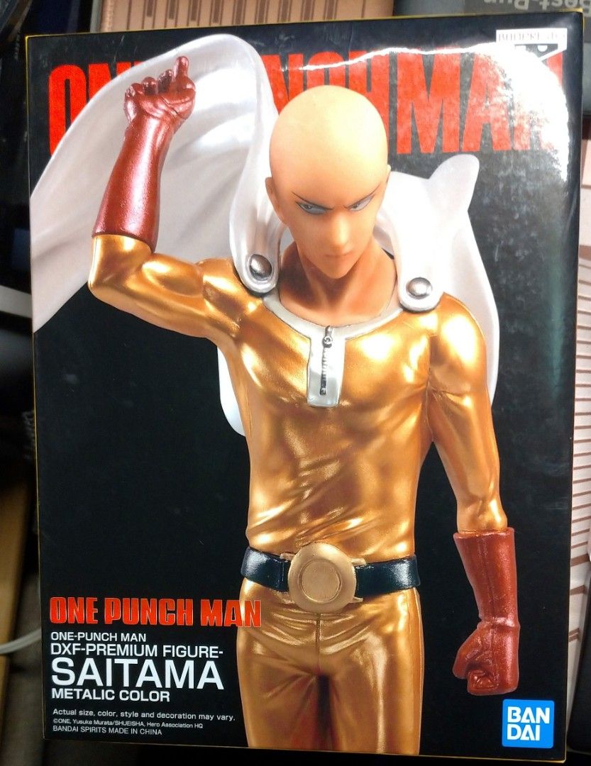 One Punch Man Saitama DXF Figure (Category: Figurines & Statues) located in Manila. Submitted by feaster1213 (Listing ID 1436839686, Image 1). Description: - One Punch Man Saitama DXF Premium Figure - Metallic color - Features Saitama in his iconic hero suit - Includes white cape - Made by Bandai - Box included (BIB) - Part of my collection so i make sure it is well taken care.
