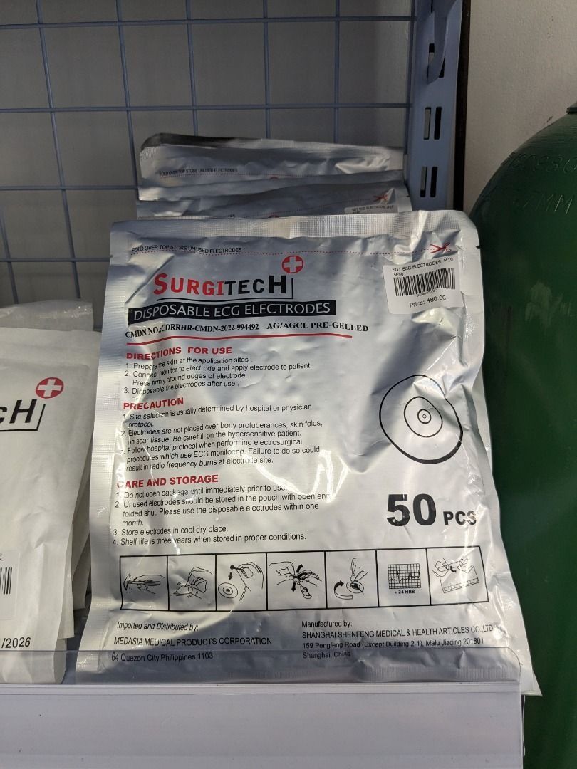 ONHAND DISPOSABLE ECG ELECTRODES SURGITECH 50PCS PER PACK (Category: Medical Supplies & Tools) located in Quezon City. Submitted by andrea_dxs (Listing ID 1436851169, Image 1). Description: ONHAND RETAIL/BULK ORDERS SAME DAY DELIVERY MODE OF PAYMENT: CASH ON PICK UP, GCASH, AND BANK TRANSFER Vbr 0, 9, 3, 0, 4, 8, 8, 2, 2, 6, 9.