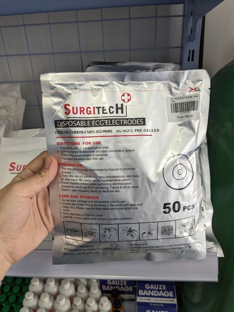 ONHAND DISPOSABLE ECG ELECTRODES SURGITECH 50PCS PER PACK (Category: Medical Supplies & Tools) located in Quezon City. Submitted by andrea_dxs (Listing ID 1436851169, Image 2). Description: ONHAND RETAIL/BULK ORDERS SAME DAY DELIVERY MODE OF PAYMENT: CASH ON PICK UP, GCASH, AND BANK TRANSFER Vbr 0, 9, 3, 0, 4, 8, 8, 2, 2, 6, 9.