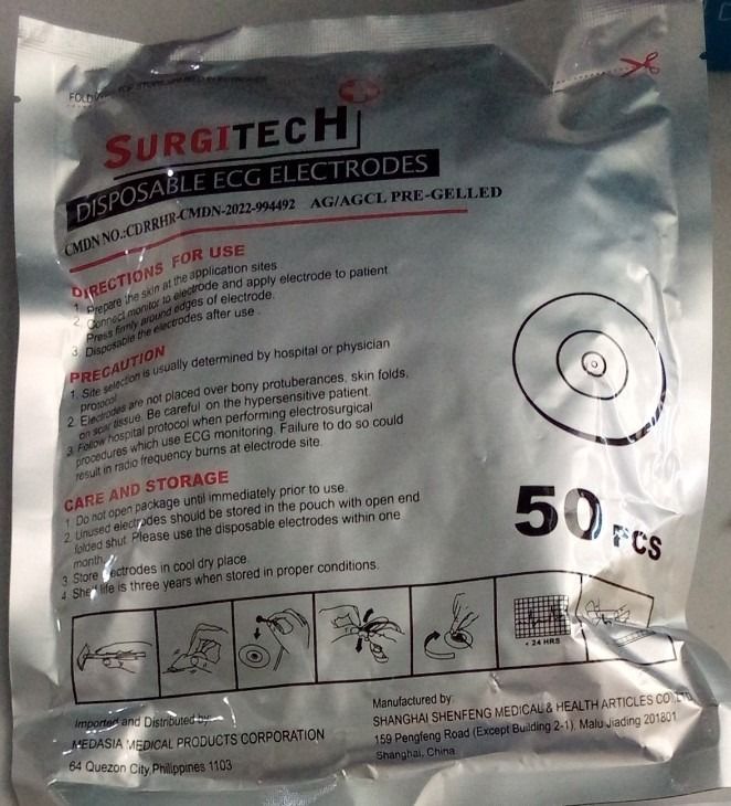 ONHAND DISPOSABLE ECG ELECTRODES SURGITECH 50PCS PER PACK (Category: Medical Supplies & Tools) located in Quezon City. Submitted by andrea_dxs (Listing ID 1436851169, Image 3). Description: ONHAND RETAIL/BULK ORDERS SAME DAY DELIVERY MODE OF PAYMENT: CASH ON PICK UP, GCASH, AND BANK TRANSFER Vbr 0, 9, 3, 0, 4, 8, 8, 2, 2, 6, 9.