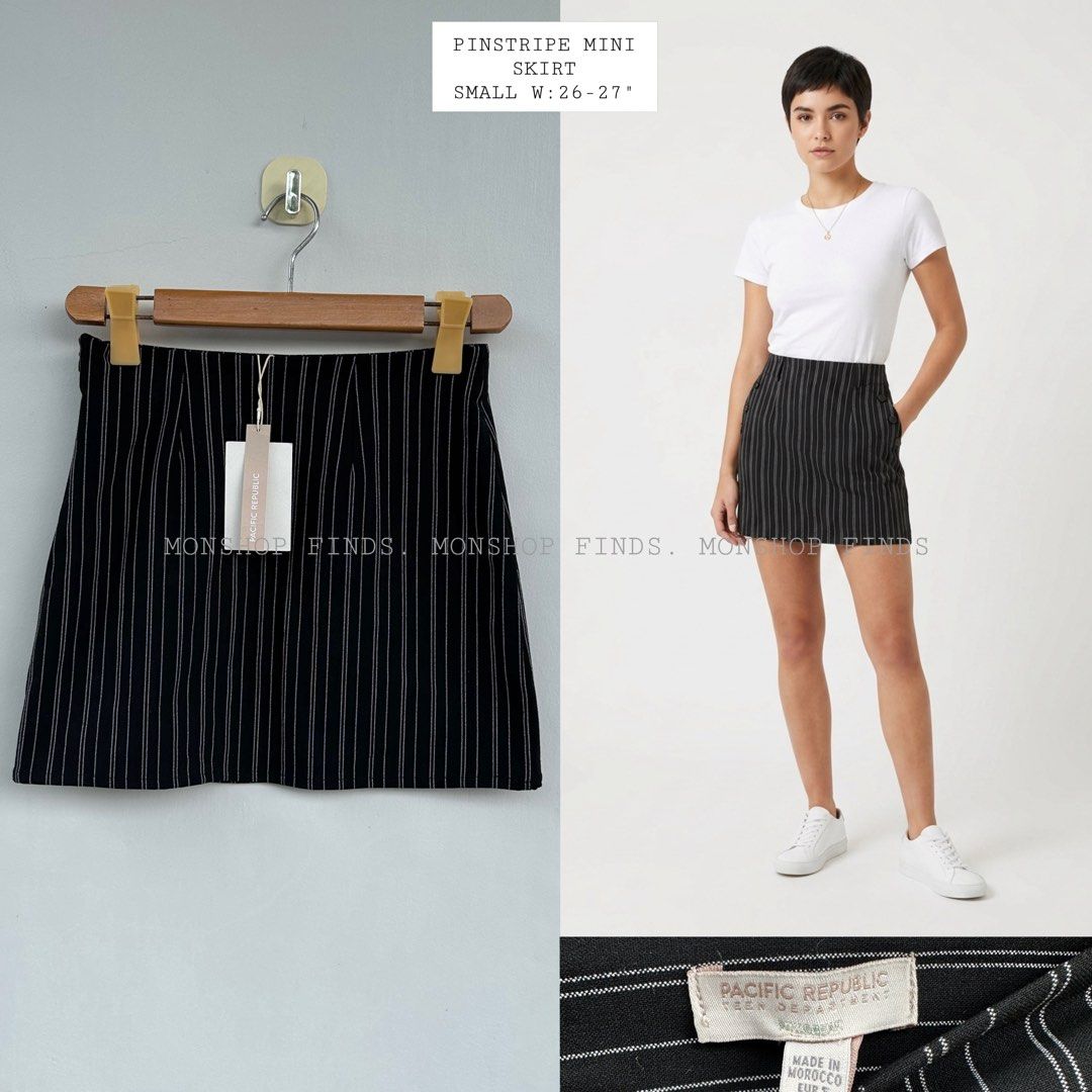 PACIFIC REPUBLIC PINSTRIPE MINI SKIRT SMALL (Category: Skirts) located in Iligan City. Submitted by monfinds (Listing ID 1436837824, Image 1). Description: Very pretty! Pinstripe mini skirt small fits 26-27 waist. Location Mindanao Sf via jnt .