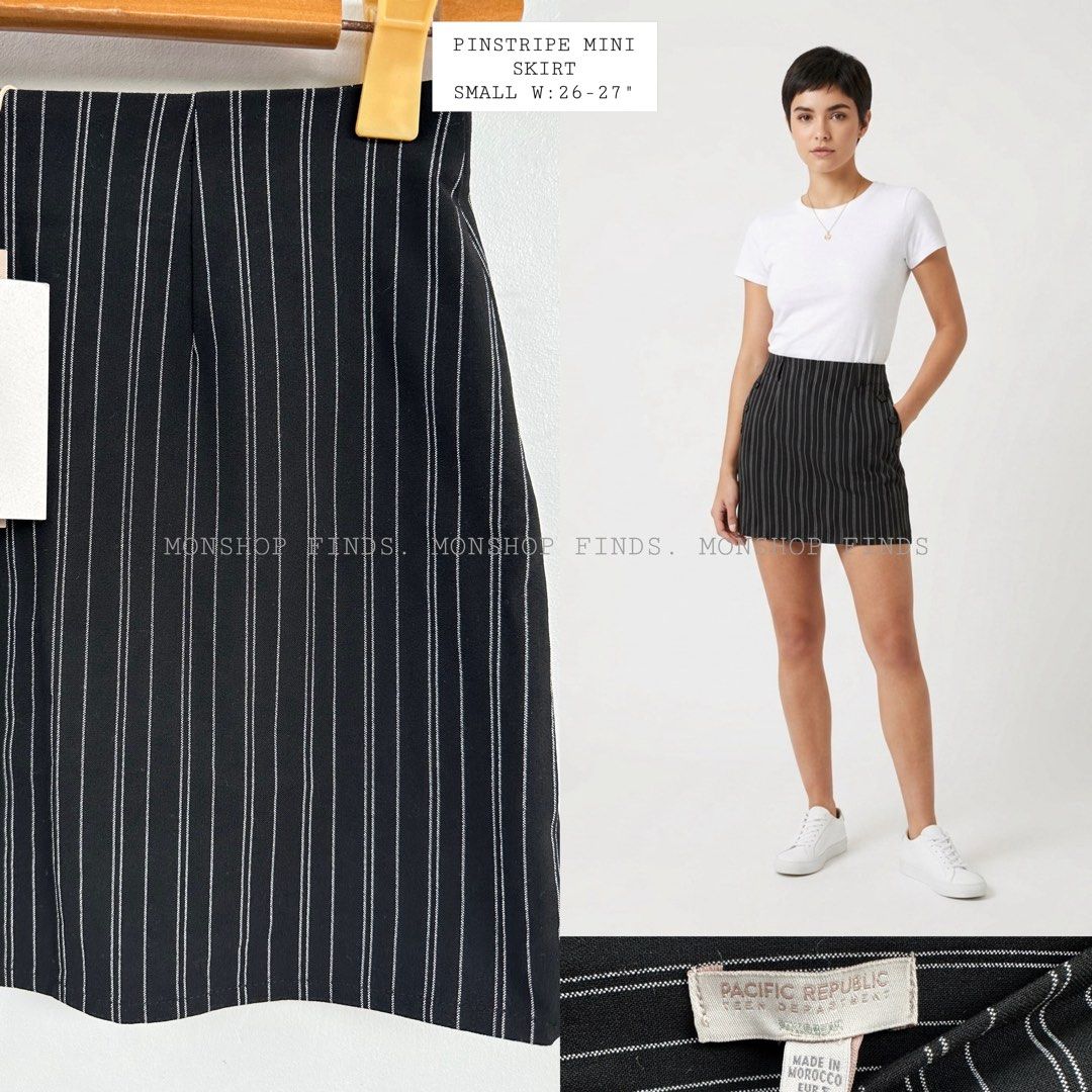 PACIFIC REPUBLIC PINSTRIPE MINI SKIRT SMALL (Category: Skirts) located in Iligan City. Submitted by monfinds (Listing ID 1436837824, Image 2). Description: Very pretty! Pinstripe mini skirt small fits 26-27 waist. Location Mindanao Sf via jnt .