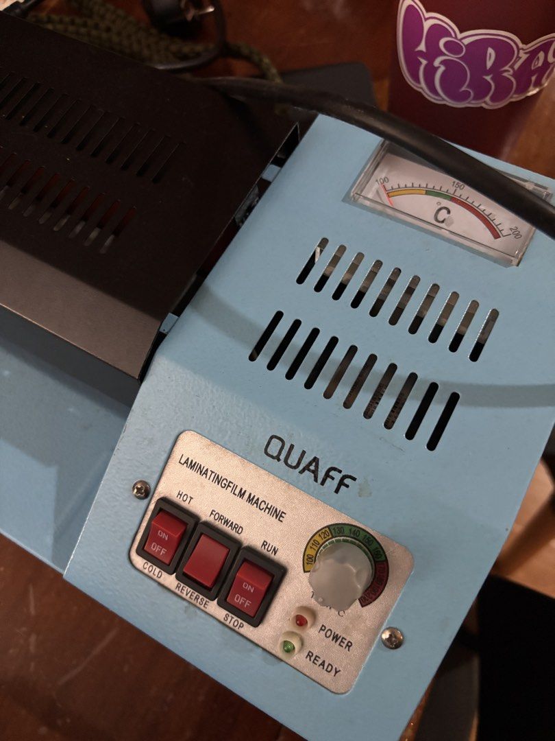 Quaff A3 laminating machine - no heat (Category: Other Home Appliances) located in Pasig City. Submitted by kimstore_ (Listing ID 1436945791, Image 1). Description: Not heating up. Rollers are clean and working well..