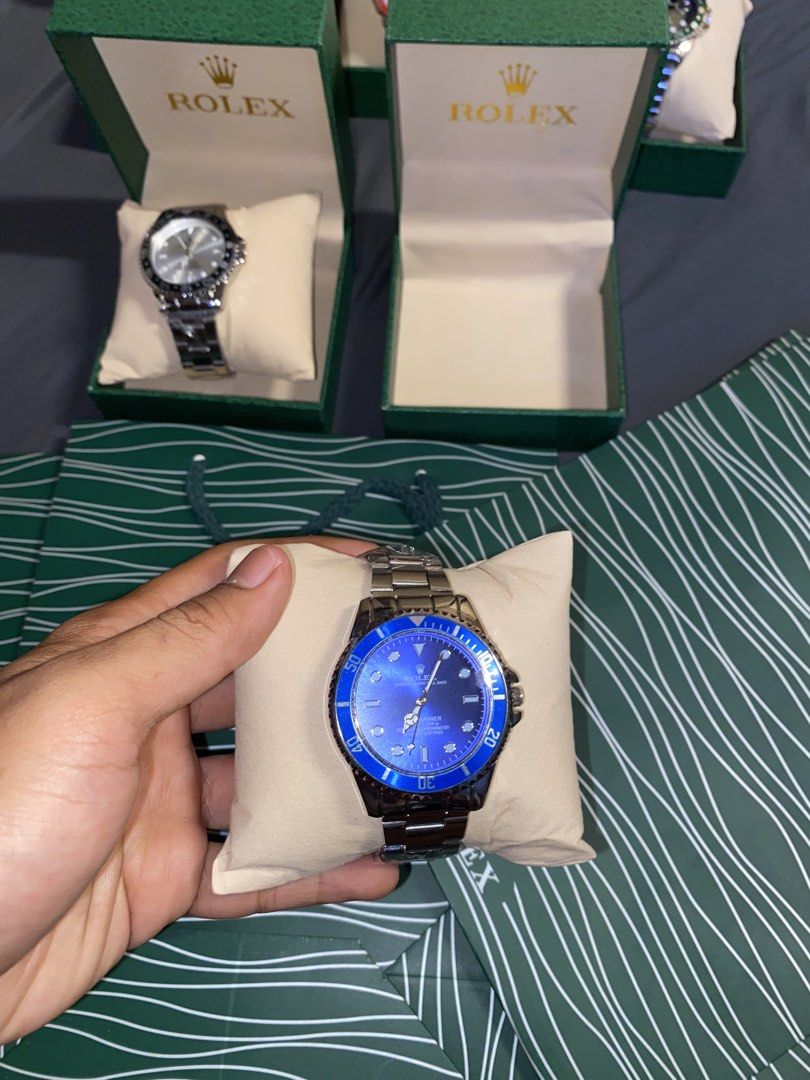 Rolex blue watch (Category: Luxury Watches) located in Antipolo. Submitted by Thriftdrip_gang (Listing ID 1436834274, Image 1). Description: Rolex blue watch Brandnew with box and paper bag.