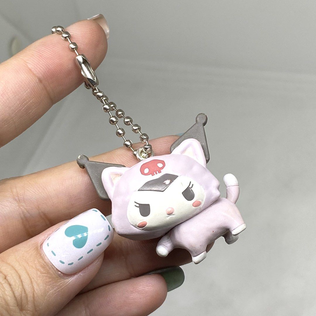 SANRIO KUROMI KEYCHAIN CAT CHARM (Category: Character Goods) located in Quezon City. Submitted by kitsune.treasures (Listing ID 1436900146, Image 1). Description: *First to pay policy! *1 day reservation only. Failure to pay on time, auto cancel. 📍Quezon City * MOD: J&T | Lalamove * MOP: GCASH | BPI 📦ON HAND AND READY TO SHIP CONDITION: WHAT YOU SEE IS WHAT YOU GET. Dimensions: Kindly check the photos for the actual measurements. Please check a