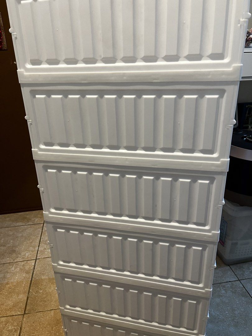 [SOLD] Shoe Organizer with Clear Door transparent (Category: Shelves, Cabinets & Racks) located in Manila. Submitted by shopthevintage (Listing ID 1436965730, Image 2). Description: With another pair but its disassembled Buy both for 1500 only - Clear doors for easy viewing - White frame - Made of plastic - Clear handle for opening and closing - Stackable design.