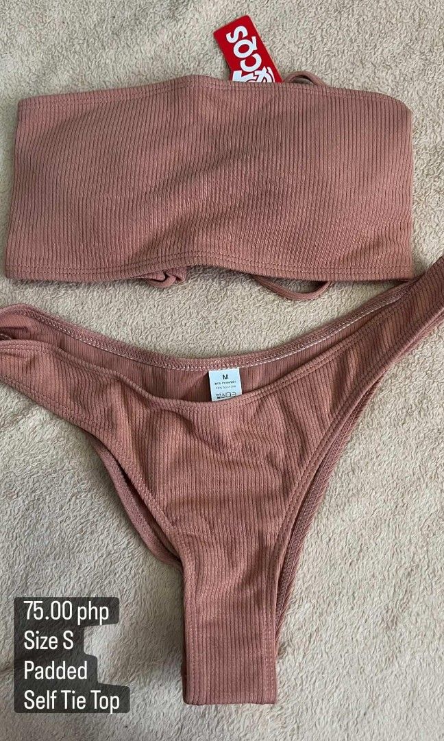 Swimsuit bikini sale pt 2 (Category: Bikinis & Swimsuits) located in Santa Rosa. Submitted by rastasells (Listing ID 1436839292, Image 3). Description: Decluttering Sale: Buy 2 pcs 75 php worth of bikini, get it for only 120! ❌️ 1st & 3rd photo SOLD 🌸 Most are unused pero matagal na nastock sa bahay since tira pa siya from old business. 🌸 Flaws will be mentioned but there might be some w/c I didn’t notice upon upload so PLEASE MANAGE YOUR EXPEC