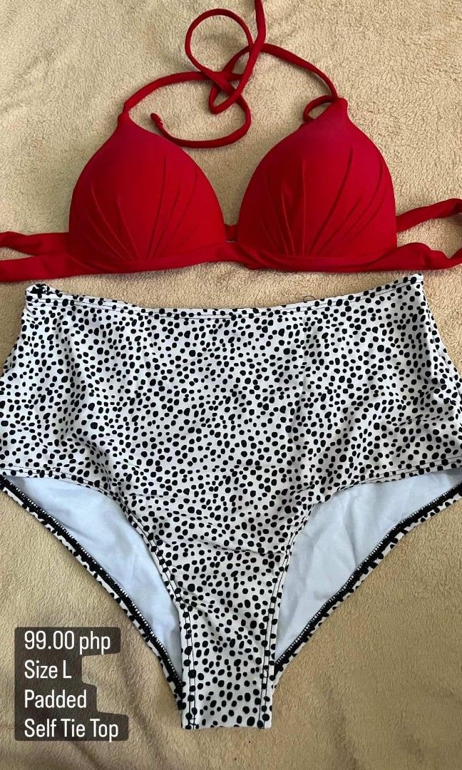 Swimsuit bikini sale pt 3 (Category: Bikinis & Swimsuits) located in Santa Rosa. Submitted by rastasells (Listing ID 1436839467, Image 3). Description: Decluttering Sale: Buy 2 pcs 75 php worth of bikini, get it for only 120! 🌸 Most are unused pero matagal na nastock sa bahay since tira pa siya from old business. 🌸 Flaws will be mentioned but there might be some w/c I didn’t notice upon upload so PLEASE MANAGE YOUR EXPECTATIONS. Loc: Sta. Rosa,