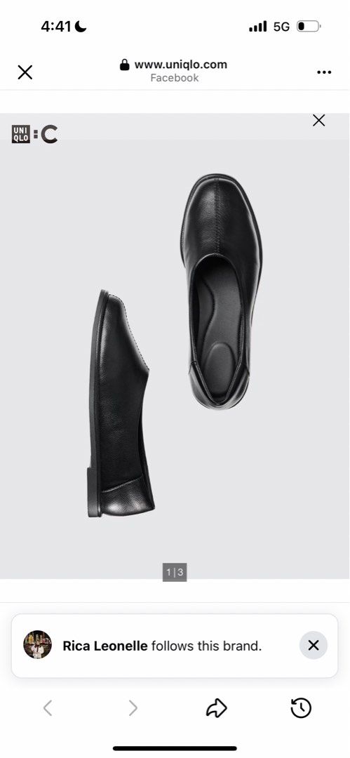 Uniqlo Black Square Flat Shoes (Category: Flats & Sandals) located in Santa Rosa. Submitted by ainteli (Listing ID 1437012037, Image 1). Description: - size runs big (this is a 6 fit fits US 7-7.5) - used once only .