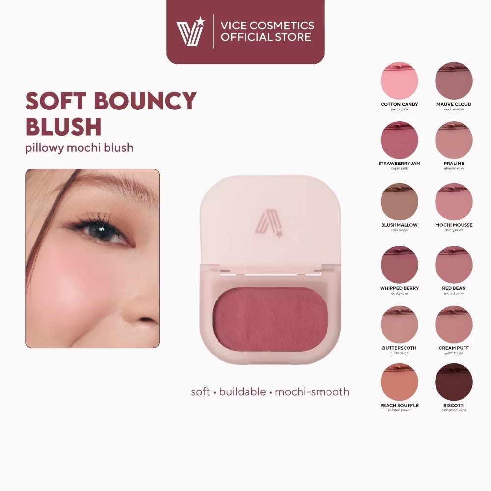 Vice Cosmetics Aura Mochimo Trio (sold as set) (Category: Makeup) located in Caloocan City. Submitted by mwiideclutters (Listing ID 1436956413, Image 3). Description: Bought at BEAUTYCON 2026 Opened / unboxed but NOT USED ✨ Rfs: impulse buy!! - Vice Cosmetics Soft Bouncy Set (STRICTLY SOLD AS SET!!) - Includes: - Blush in "Strawberry Jam" (pillowy mochi blush) - Bronzer in "Maple" (soft-focus bronzer) - Highlighter in "Sakura" (multichromatic moc