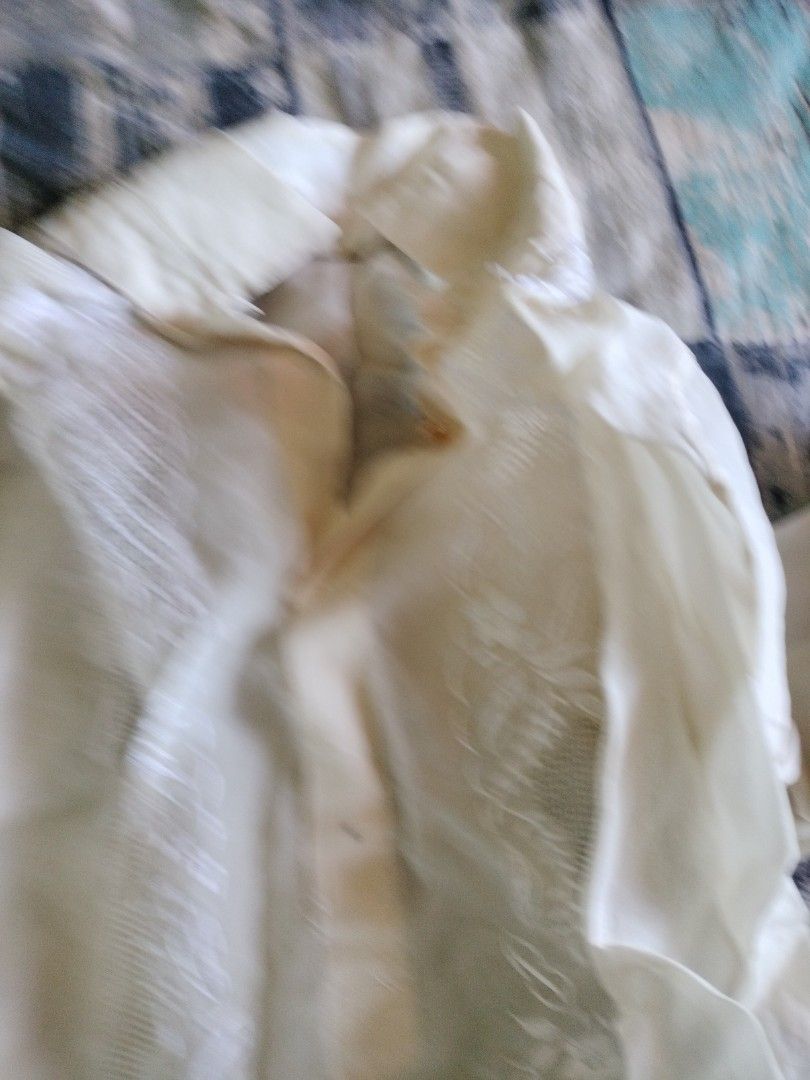 Vintage Embroidered Barong Tagalog (Category: Formal Shirts) located in Cavite. Submitted by indigence (Listing ID 1436877931, Image 2). Description: - Off-white Barong Tagalog - Intricate embroidery details - Collared neckline - Button closure - Lightweight and slightly sheer fabric - Traditional design - Embroidery on front and sleeves.