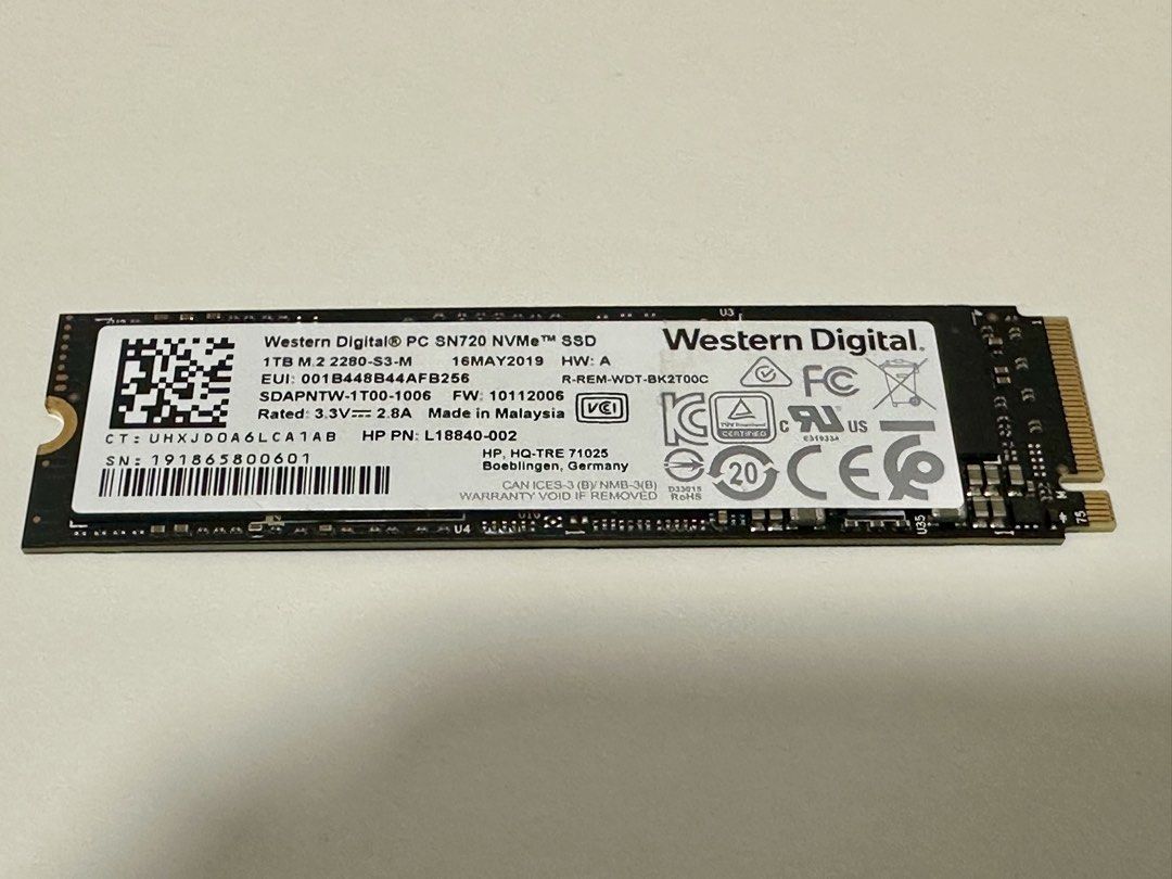 Western Digital SN720 NVMe SSD 1TB449928778944368640