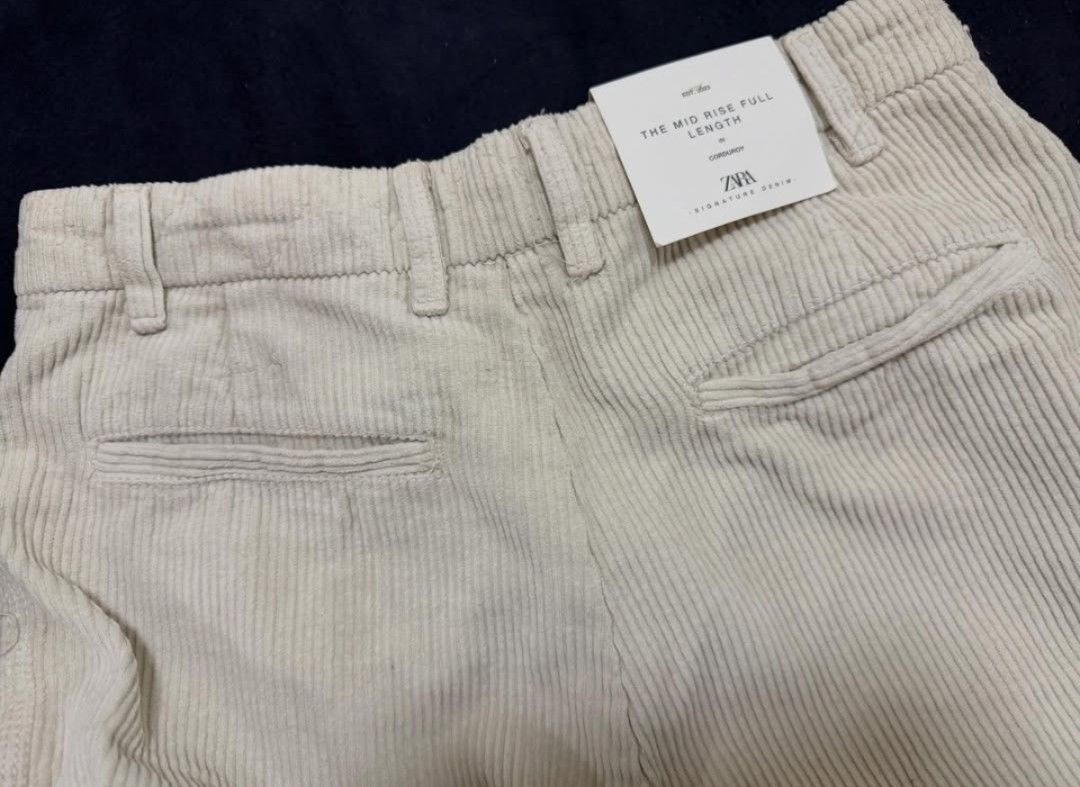 Zara corduroy pants (BNWT) (Category: Jeans) located in Mandaluyong City. Submitted by xcessxpress (Listing ID 1436912553, Image 3). Description: Zara corduroy pants (BNWT) Mid rise full length Size Eur 34 Selling low for only P899.