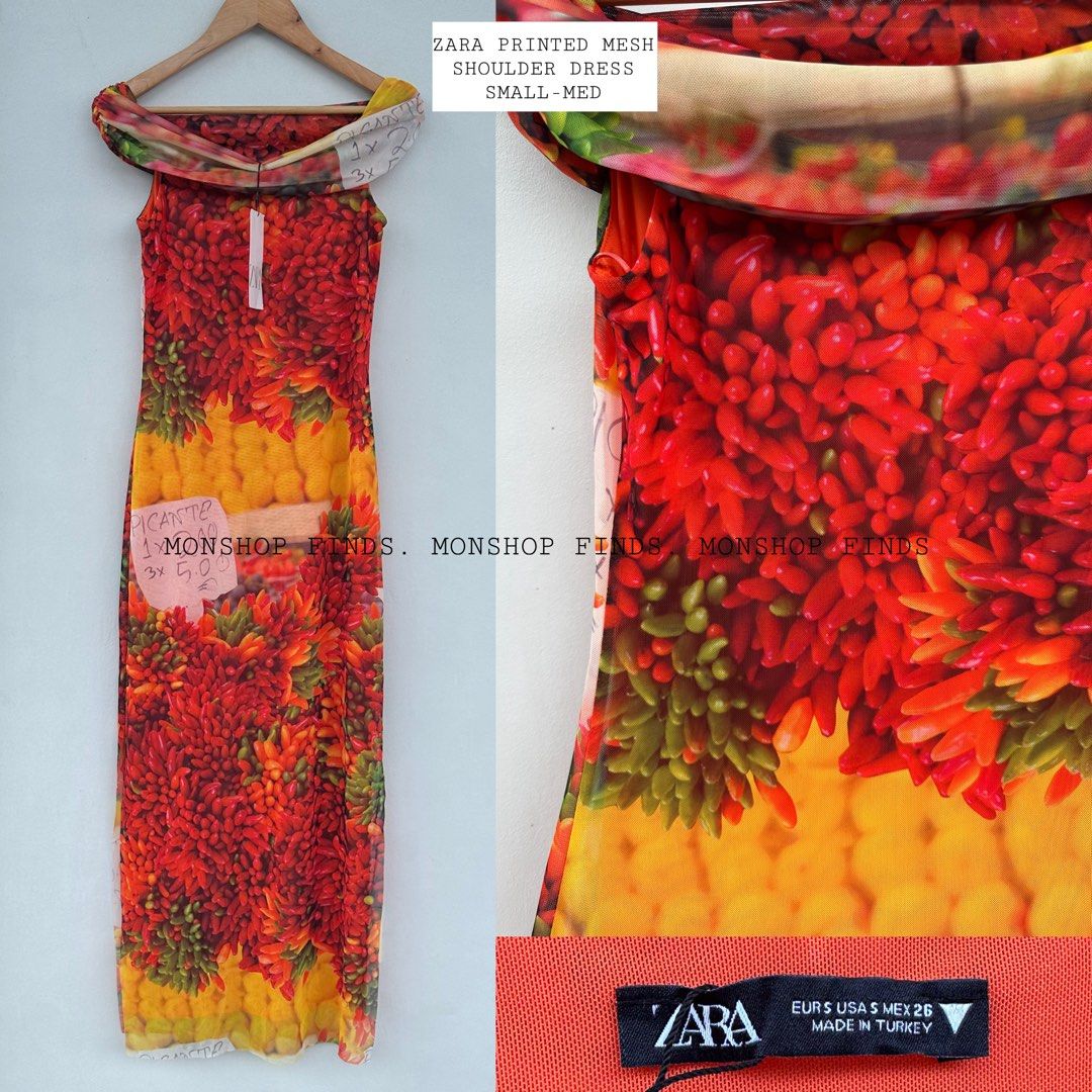 ZARA PRINTED MESH SHOULDER DRESS S-M (Category: Dresses) located in Iligan City. Submitted by monfinds (Listing ID 1436833306, Image 2). Description: Zara printed mesha shoulder dress fits small to medium very pretty! Location Mindanao Ship via Jnt.