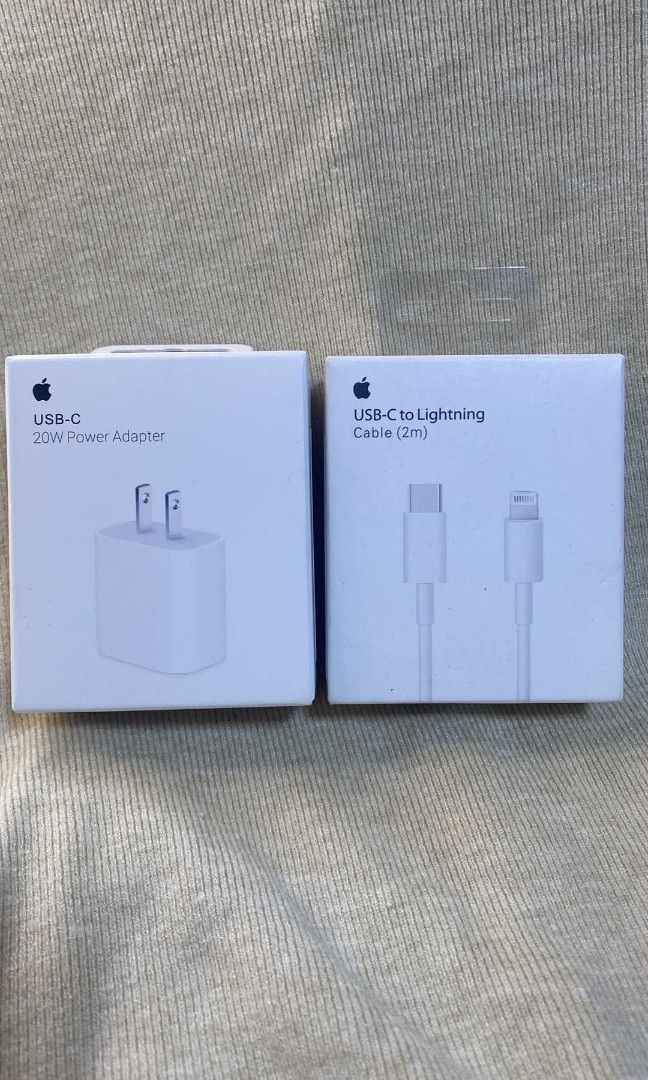 20W USB-C ADAPTER 2M USB-C to lighting CABLE (Category: Chargers & Cables) located in Manila. Submitted by milasgadgetph (Listing ID 1441375372, Image 1). Description: .