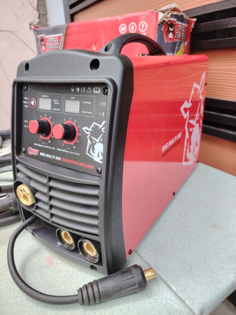 3 in 1 welding machine fullboar (Category: Home Improvement Tools & Accessories) located in Malolos. Submitted by axe23 (Listing ID 1441172684, Image 3). Description: FULLBOAR 3 in 1 welding machine Features: Multi-process welder for MIG, Stick and DC TIG welding Up to 180A output for a wide range of welding applications Runs from a standard 240V 10A outlet Gas and gasless MIG, DC Stick and DC TIG capability Compact and portable inverter design f
