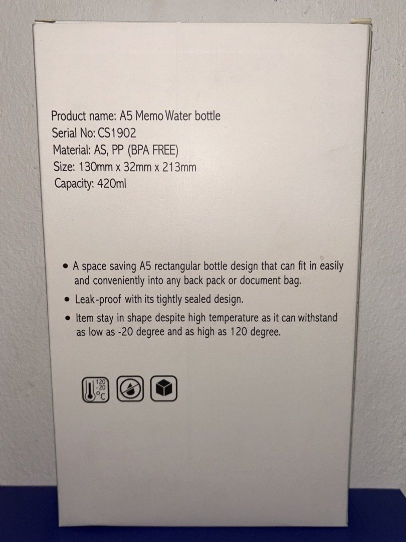 A5 Memo Notebook Water Bottle 420ml470362677576345601
